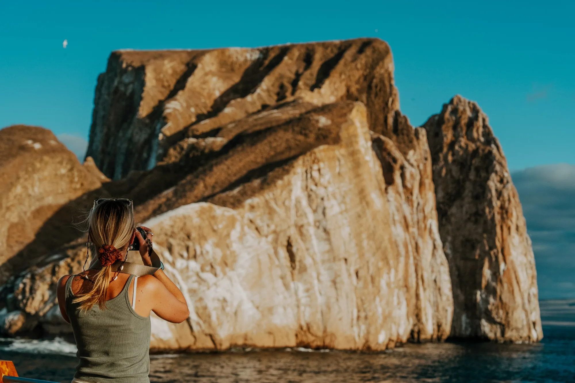 Kicker Rock rising from the sea off San Cristóbal in the Galápagos