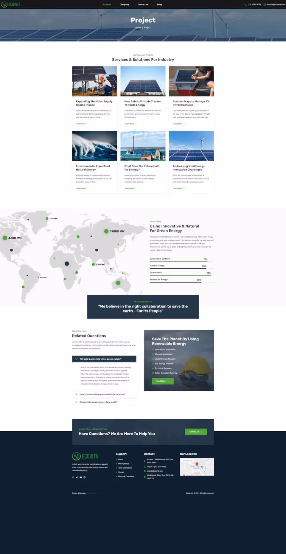 Project page design