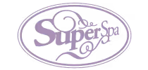 Super Spa logo in a purple ellipse frame
