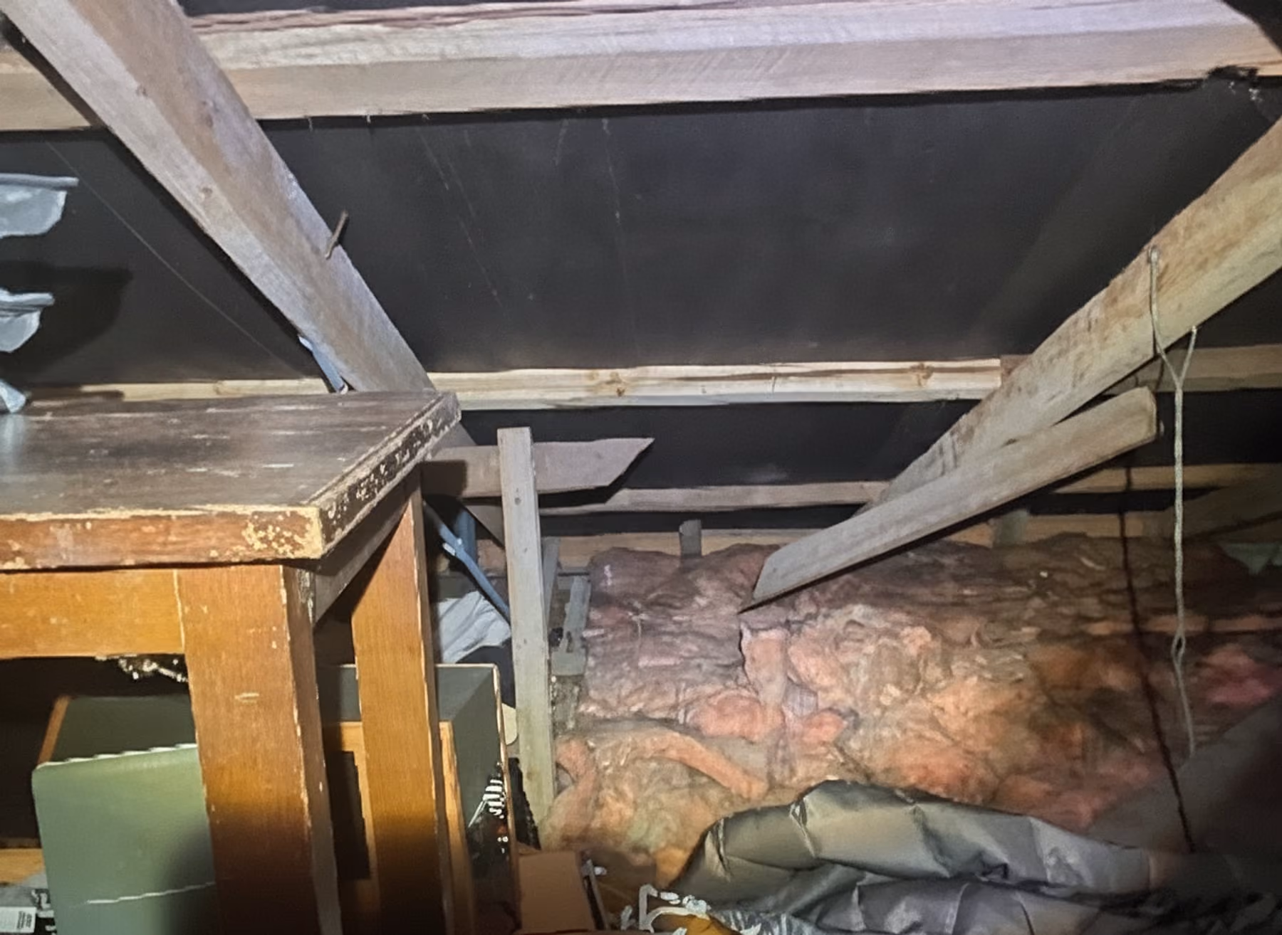 Ceiling insulation in a Hamilton roof space