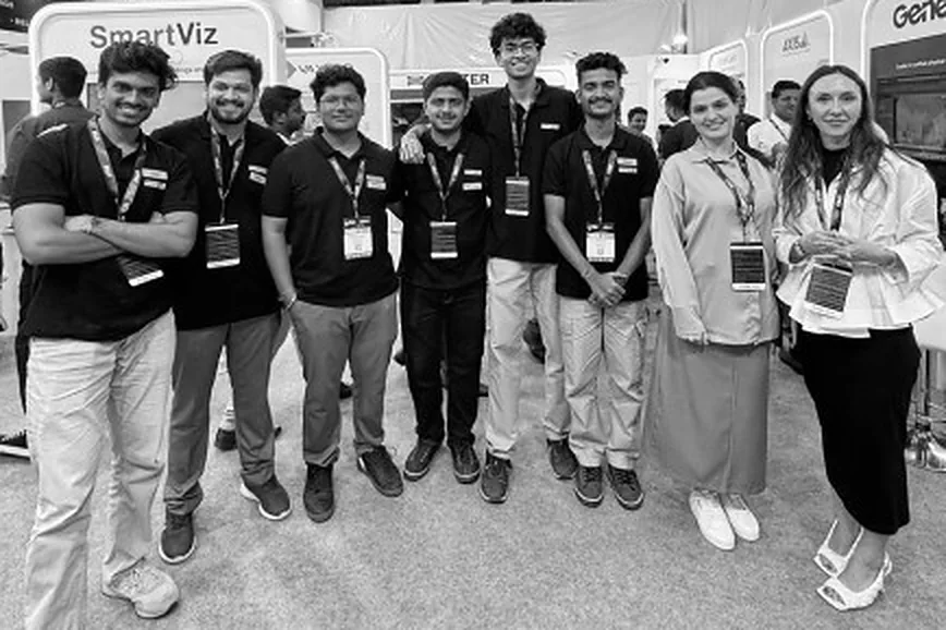 The RecFaces team with the Startologic Technologies crew on Startologic's stand at FSIE 2026 in Mumbai