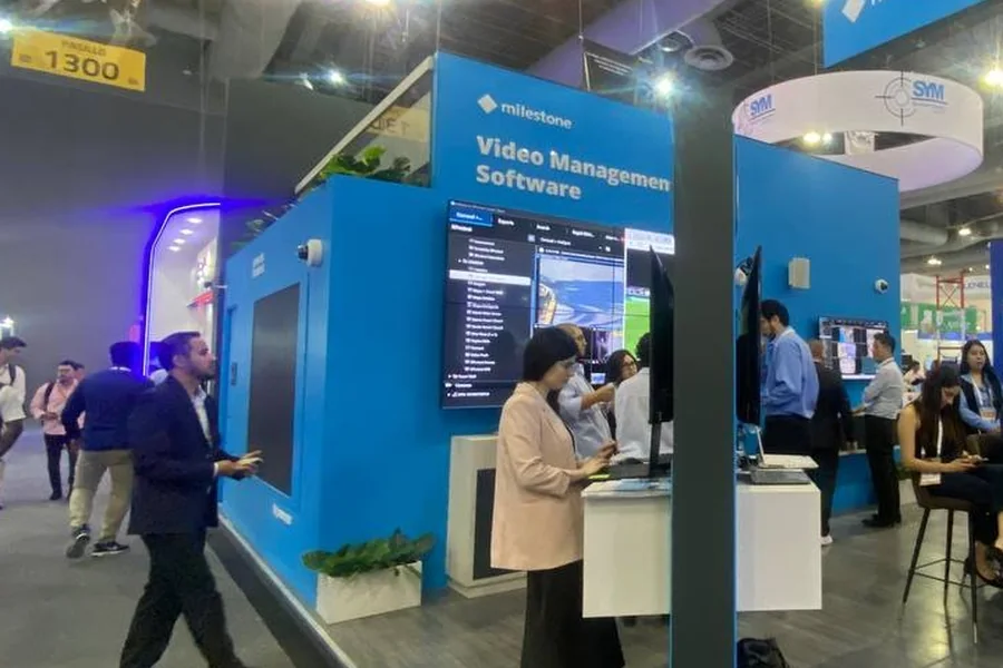 The Milestone stand with the RecFaces demo at Expo Seguridad México