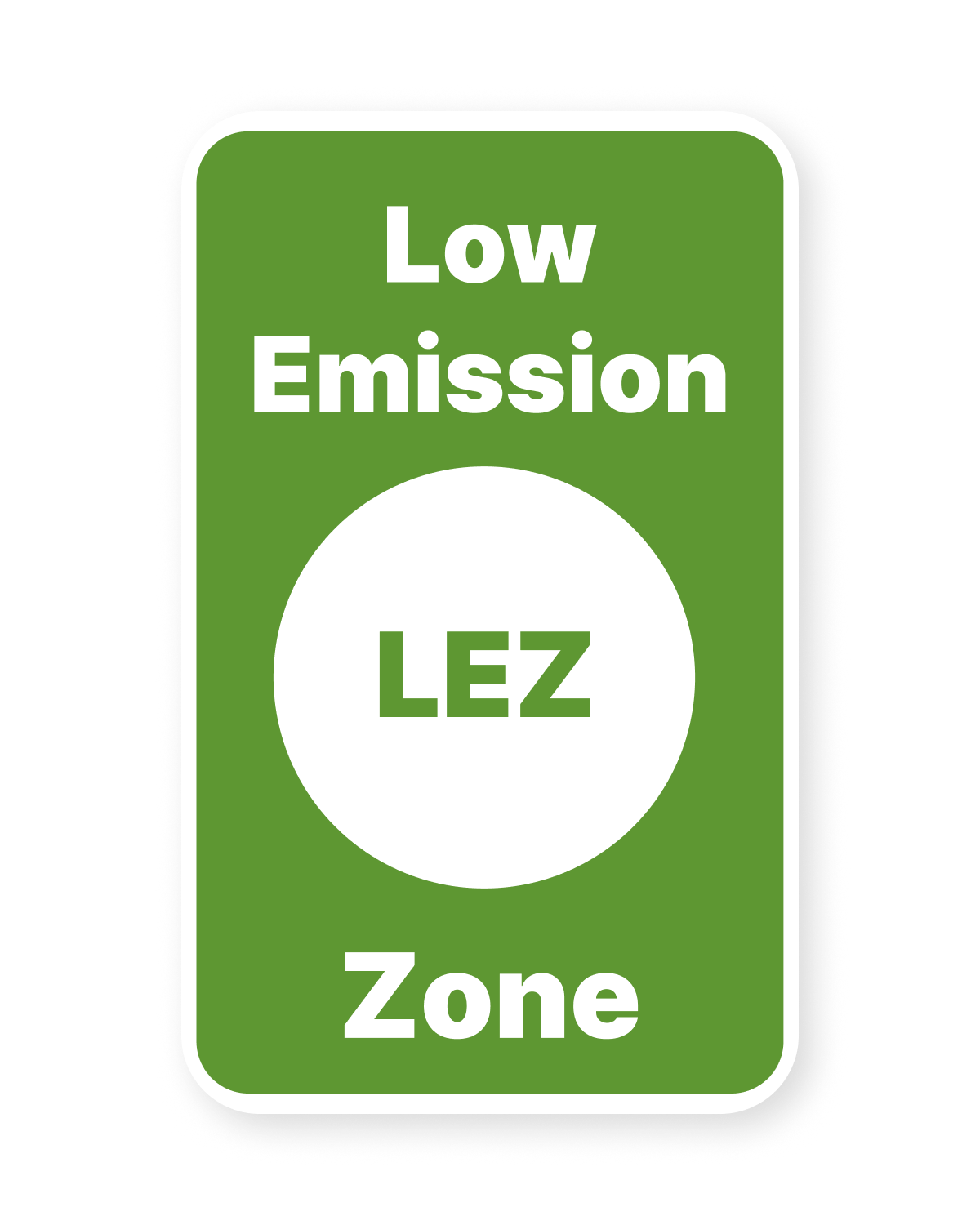 London Low Emission Zone road sign