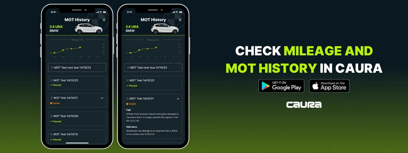 Check mileage and MOT history in Caura