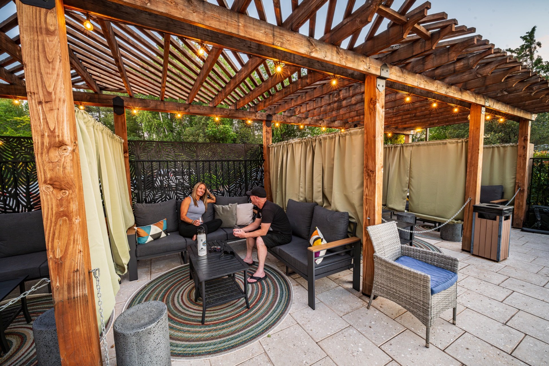 Poolside cabanas at Arroyo Pinion, an Ascend Collection Hotel with pergola loungers
