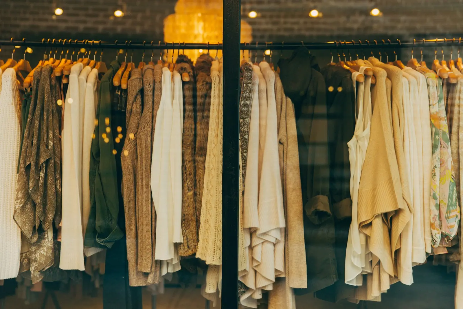 Clothing boutique with garments on display