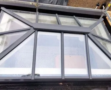 Triple-glazed roof lantern from inside