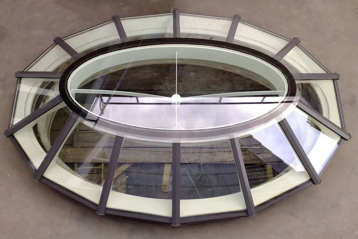 Bespoke faceted oval roof lantern with internal oval bullnose moulding