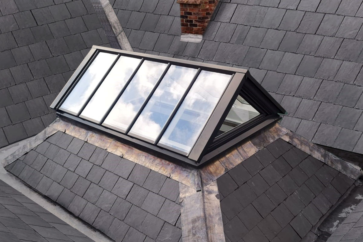 Bespoke gable-ended roof lantern over a stairwell