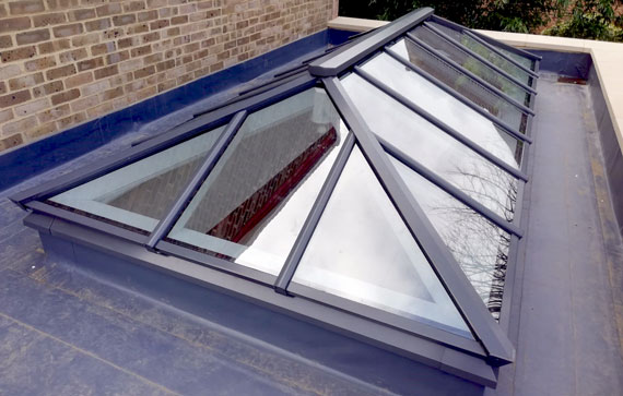 Installed Tuck's Wood roof lantern with double or triple glazing