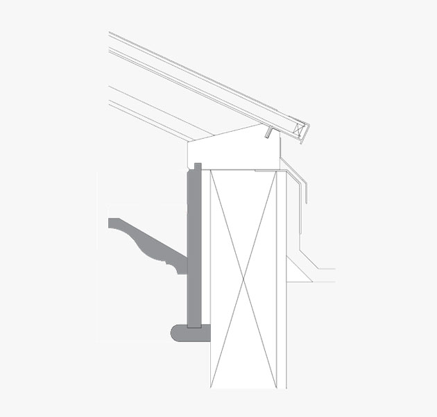 Internal blinds pelmet detail drawing