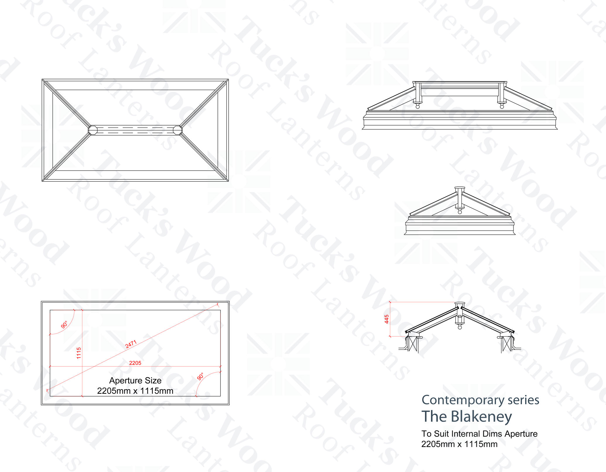Full dimensioned drawing set, Contemporary series The Blakeney