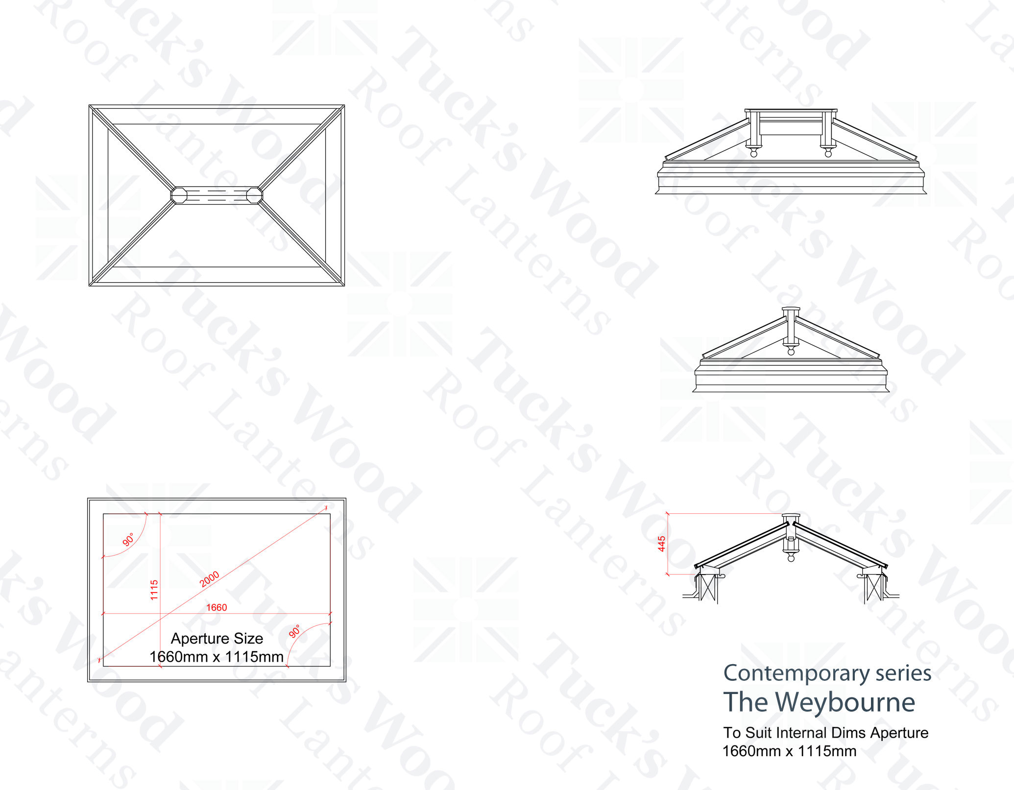 Full dimensioned drawing set, Contemporary series The Weybourne