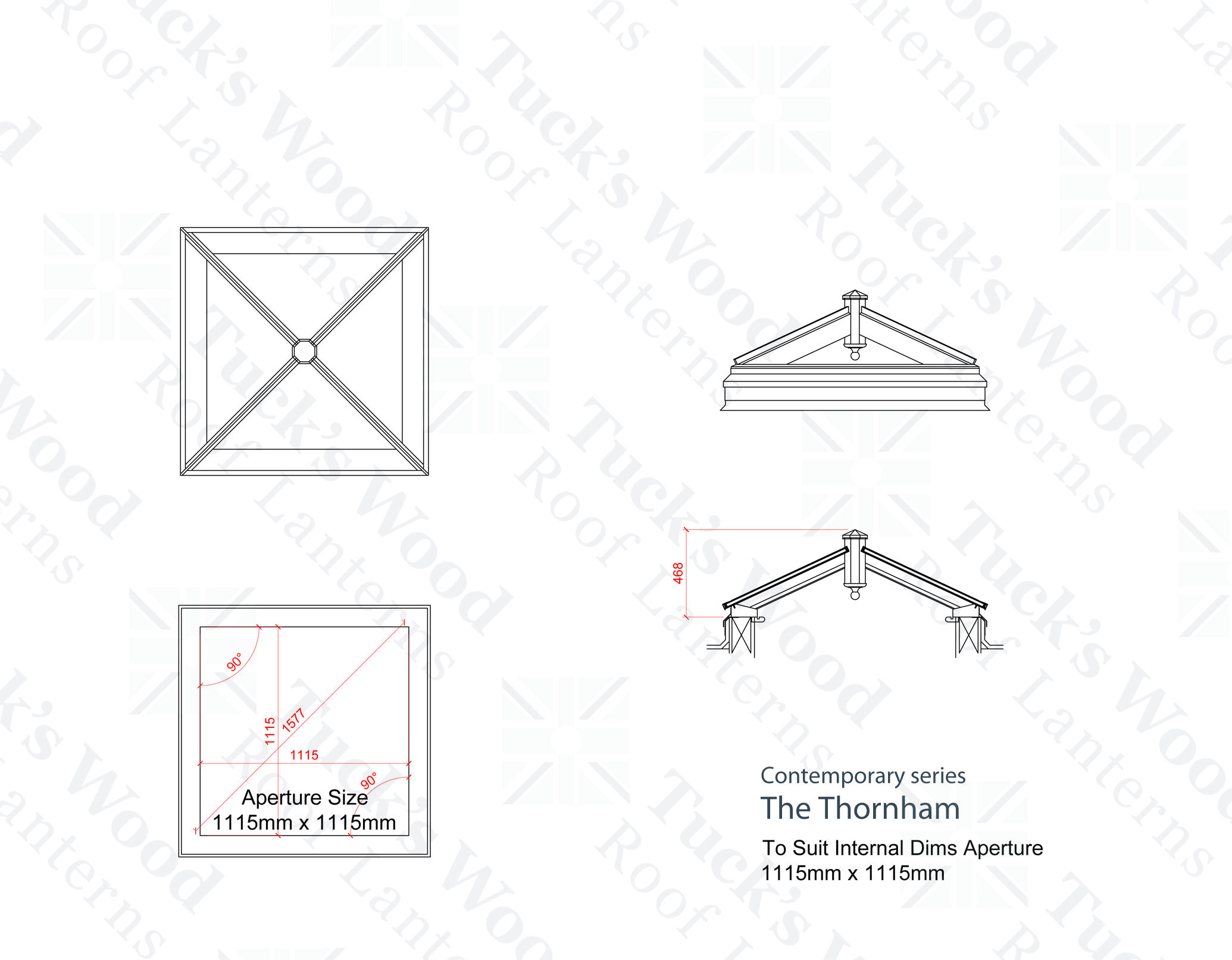 Full dimensioned drawing set, Contemporary series The Thornham