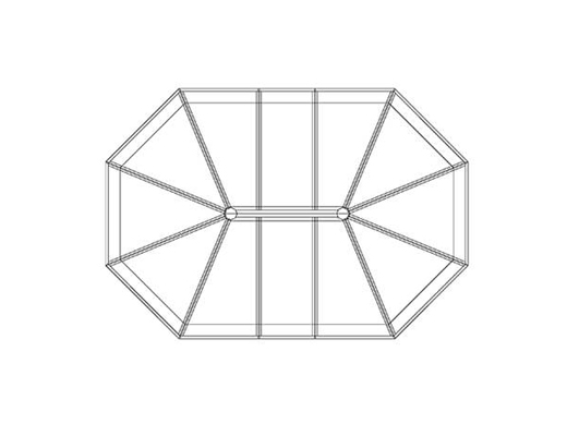 Drawing of the Tuck's Wood Octagonal series The Heacham roof lantern