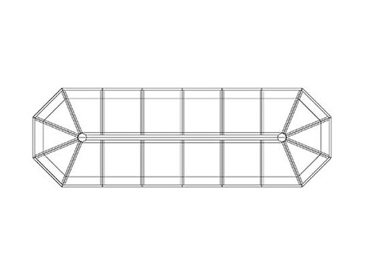 Drawing of the Tuck's Wood Octagonal series The Stiffkey roof lantern