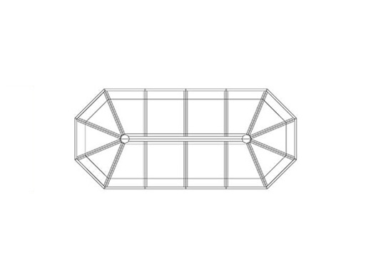 Drawing of the Tuck's Wood Octagonal series The Mermaid roof lantern