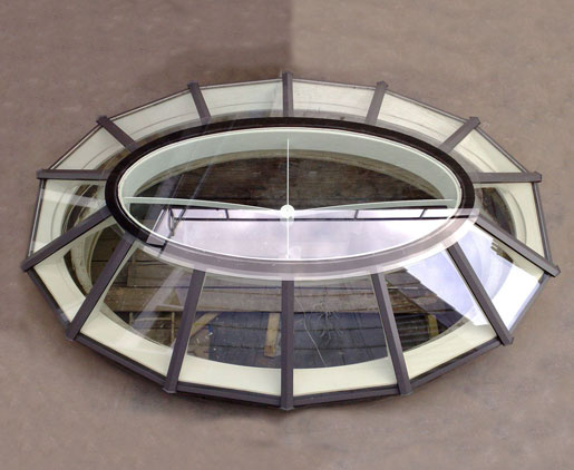 An unusual oval roof lantern