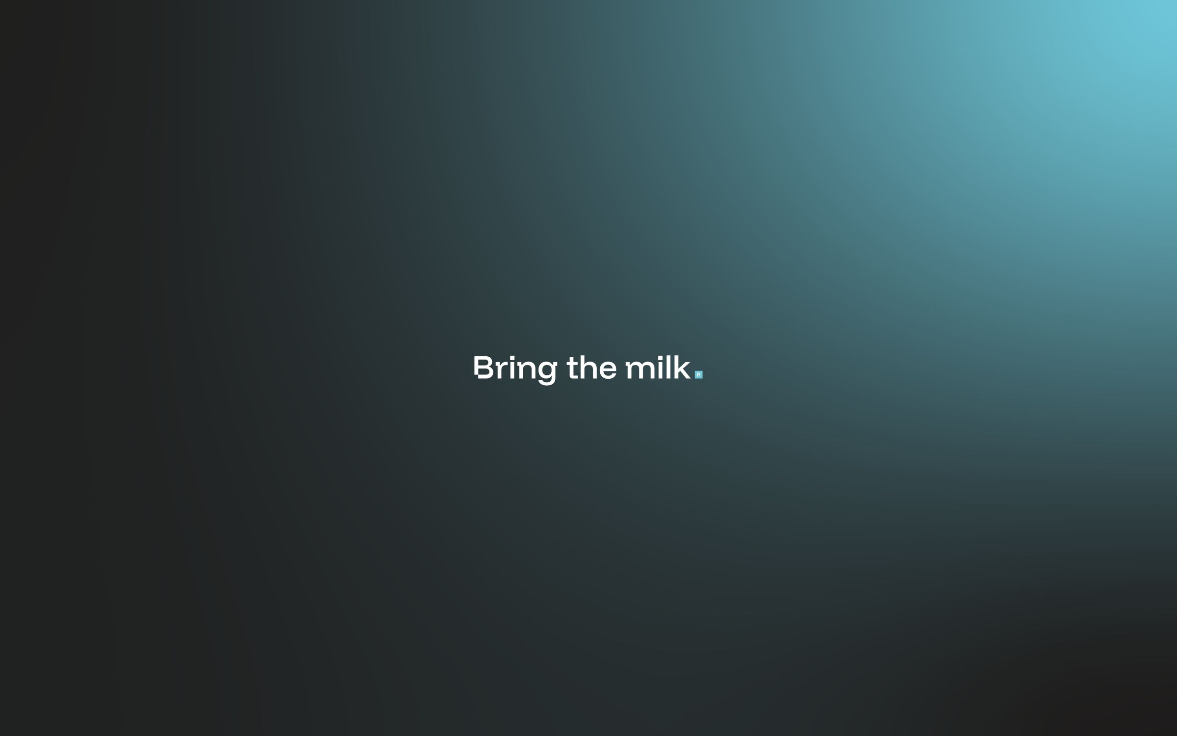 Bring the milk-logo op een donker verloop naar lichtblauw