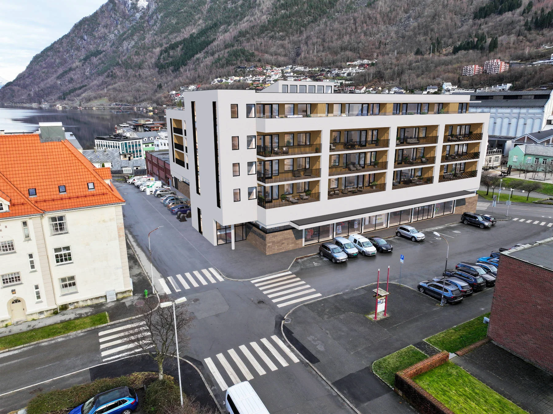 Domus Gaarden ligger sentralt i byen, med kort vei til butikker, service og fjorden. Moderne arkitektur i et etablert bymiljø.