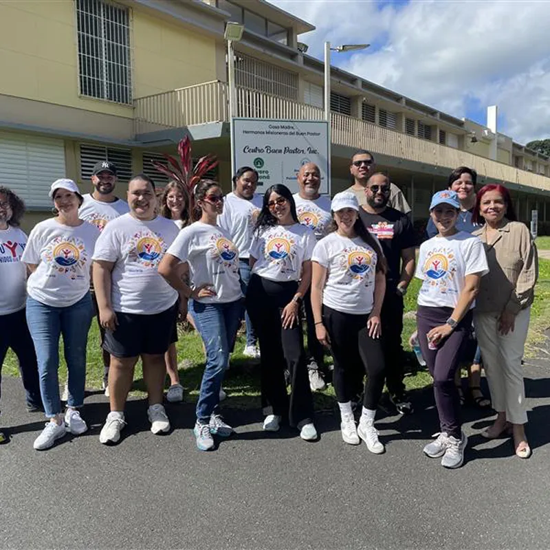 PharmPix volunteers outside a community center