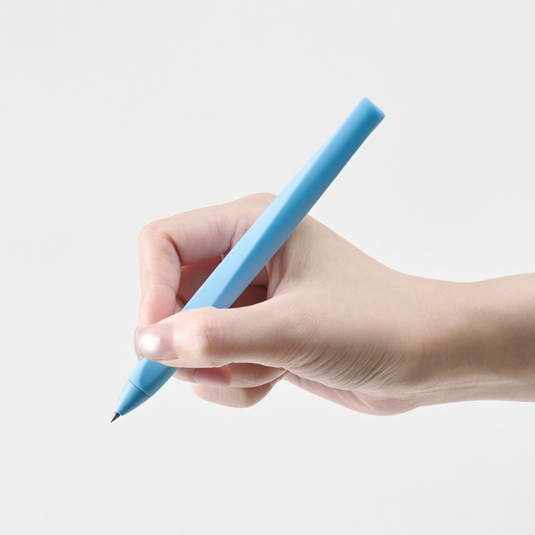 KACO TWIST blue silicone gel ink pen in hand