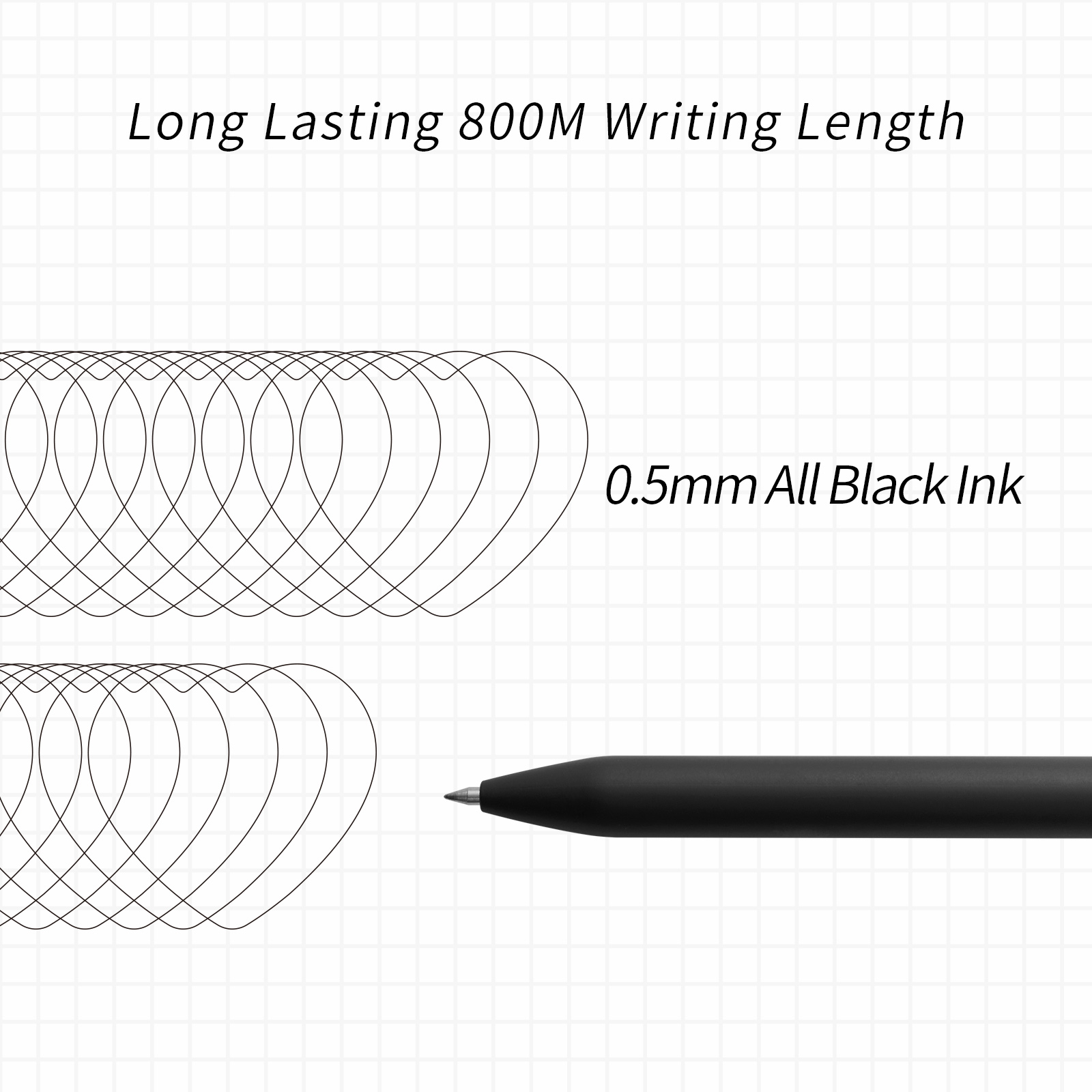 KACO FIRST writing detail and 0.5 mm black ink