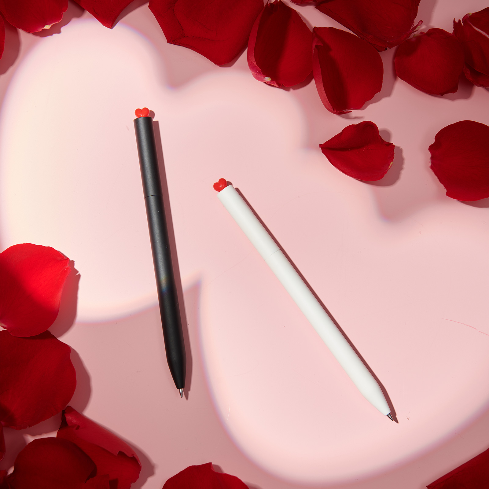 KACO FIRST black and white pens with red heart detail