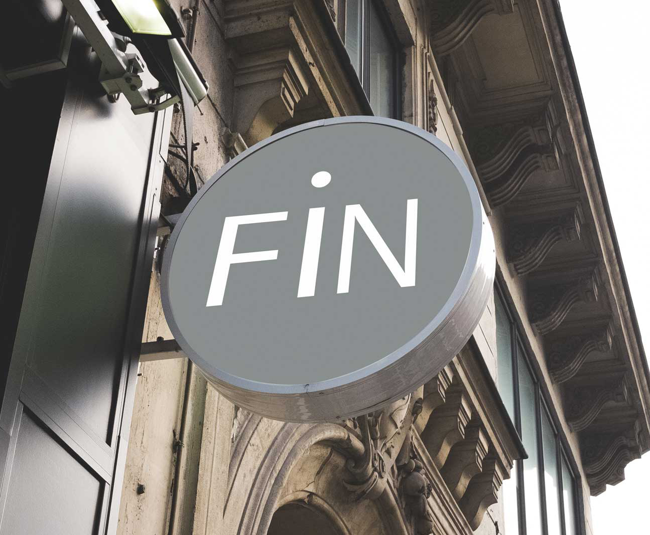 Business branding logo on sign