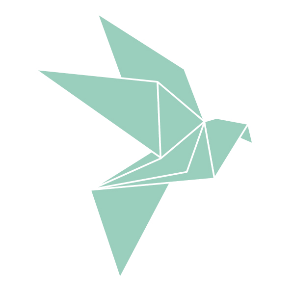 Designs Take Flight Logo blue bird of happiness