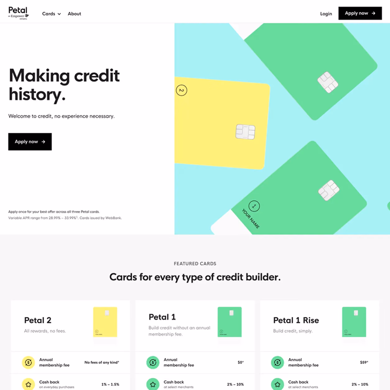 Petal Card website built by Beqi