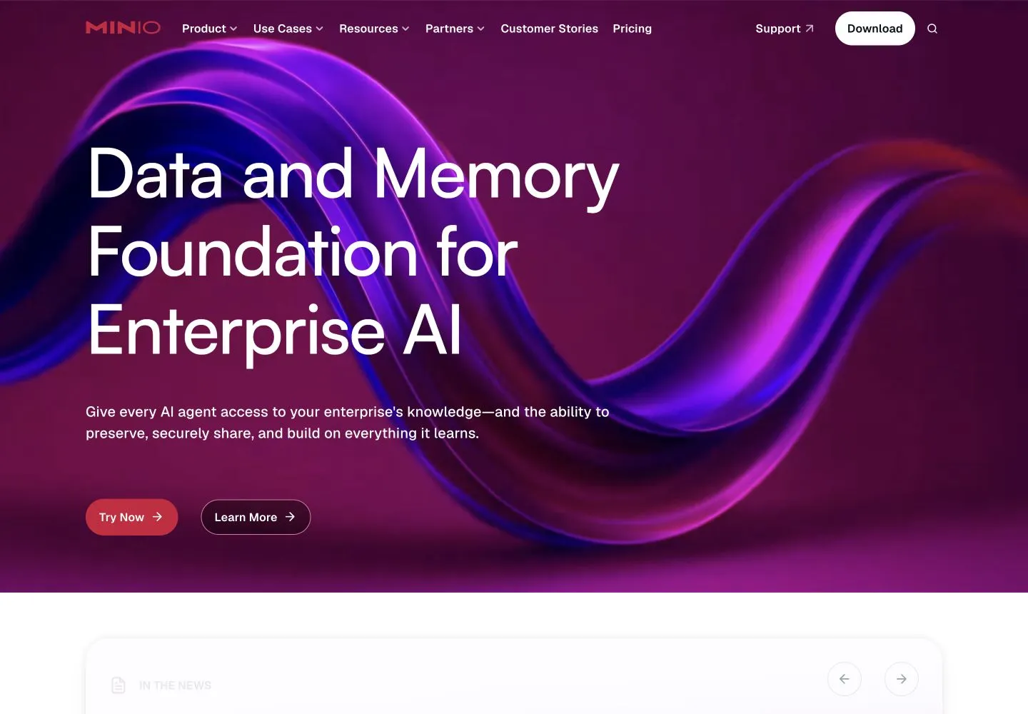 MinIO website project preview
