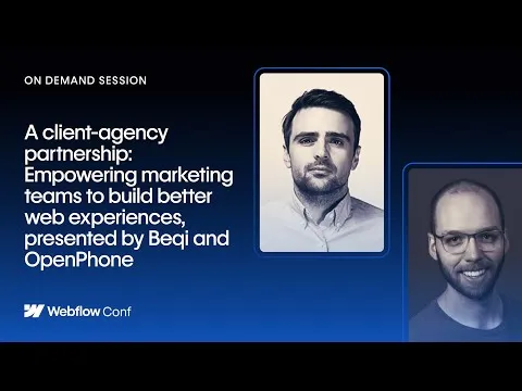 Beqi and Quo at Webflow Conf 2024