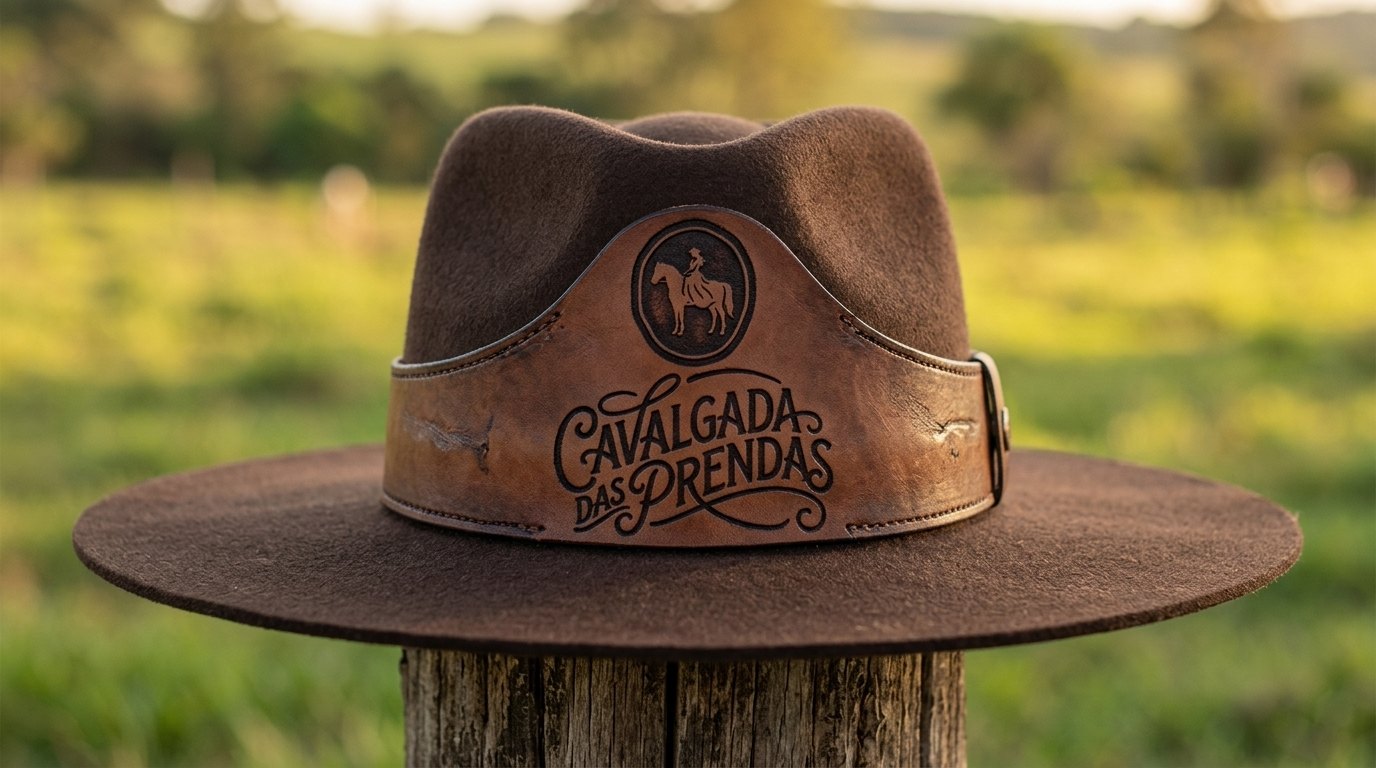 Chapéu com a marca em couro