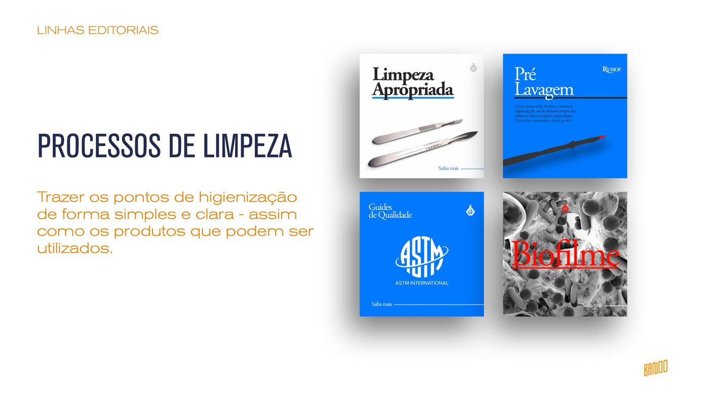 Linha editorial de processos de limpeza