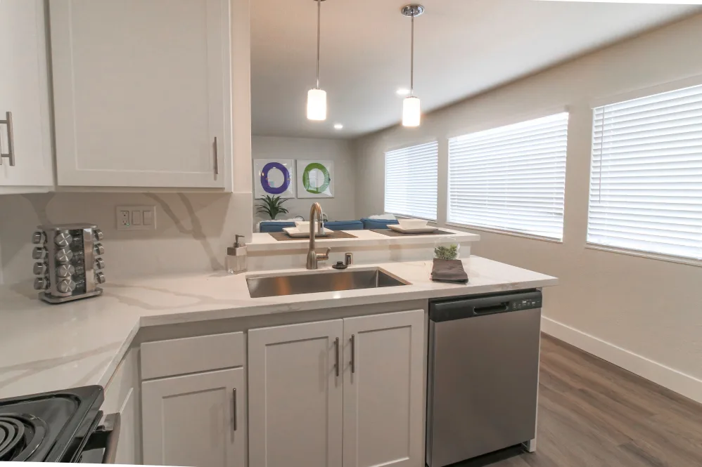Kitchen with with cabinets