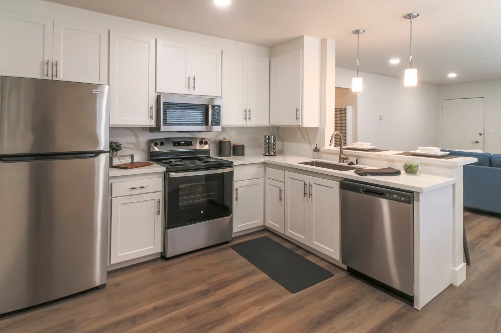 Kitchen with with cabinets
