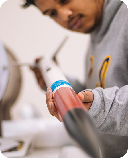 Student working on a science project