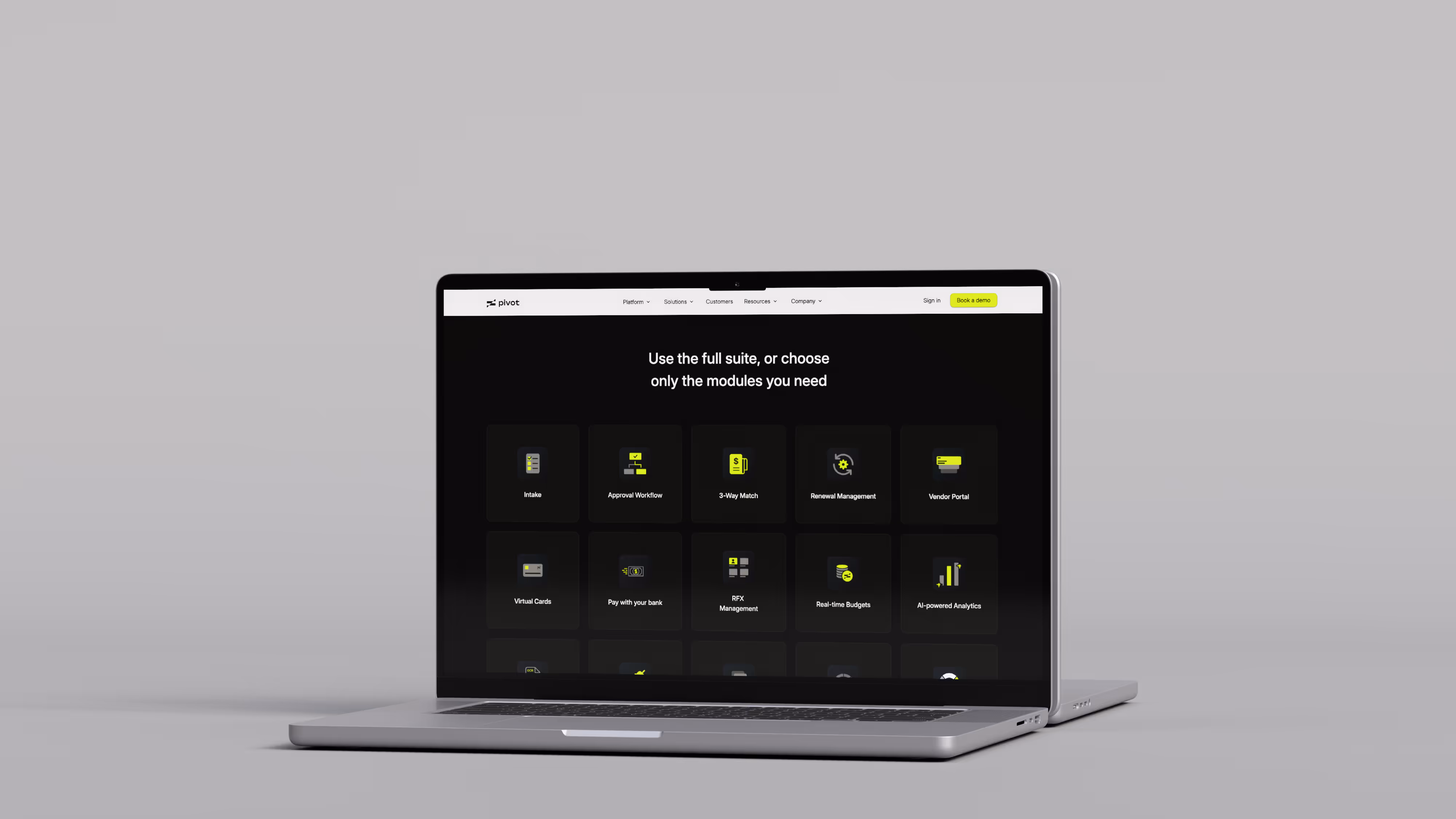 Landing page Pivot sur un ordinateur portable