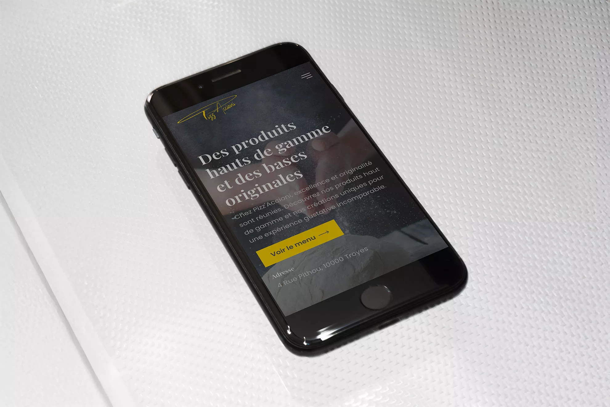 Site web de Pizz'Accioni sur mobile