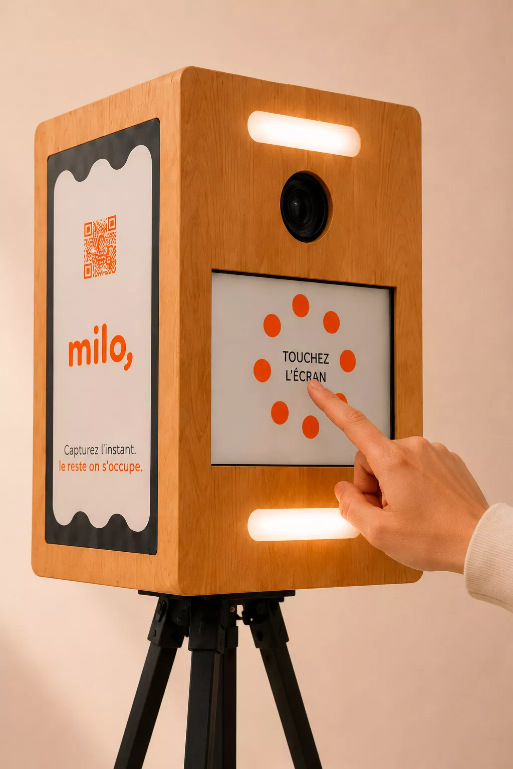 Écran tactile du photobooth Milo