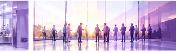 Professionals working together at an interface