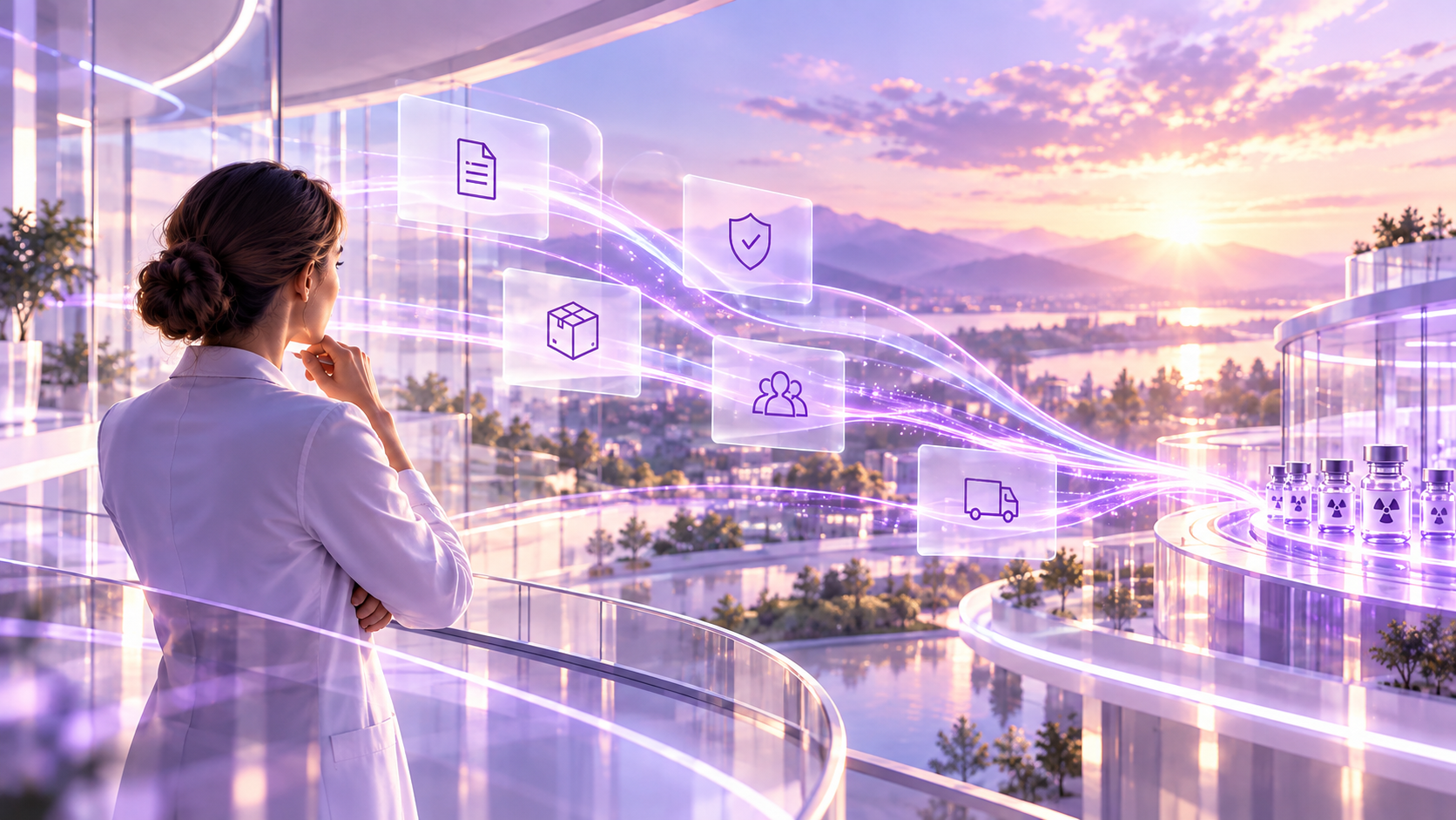 Futuristic conceptual depiction of supplier connections