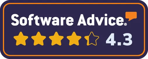 Software Advice reviews badge, 4.3 stars