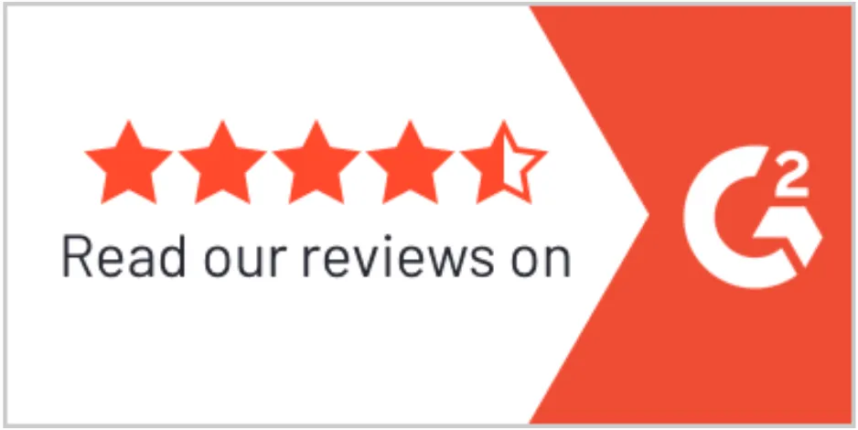 G2 reviews badge showing a 4.5-star rating