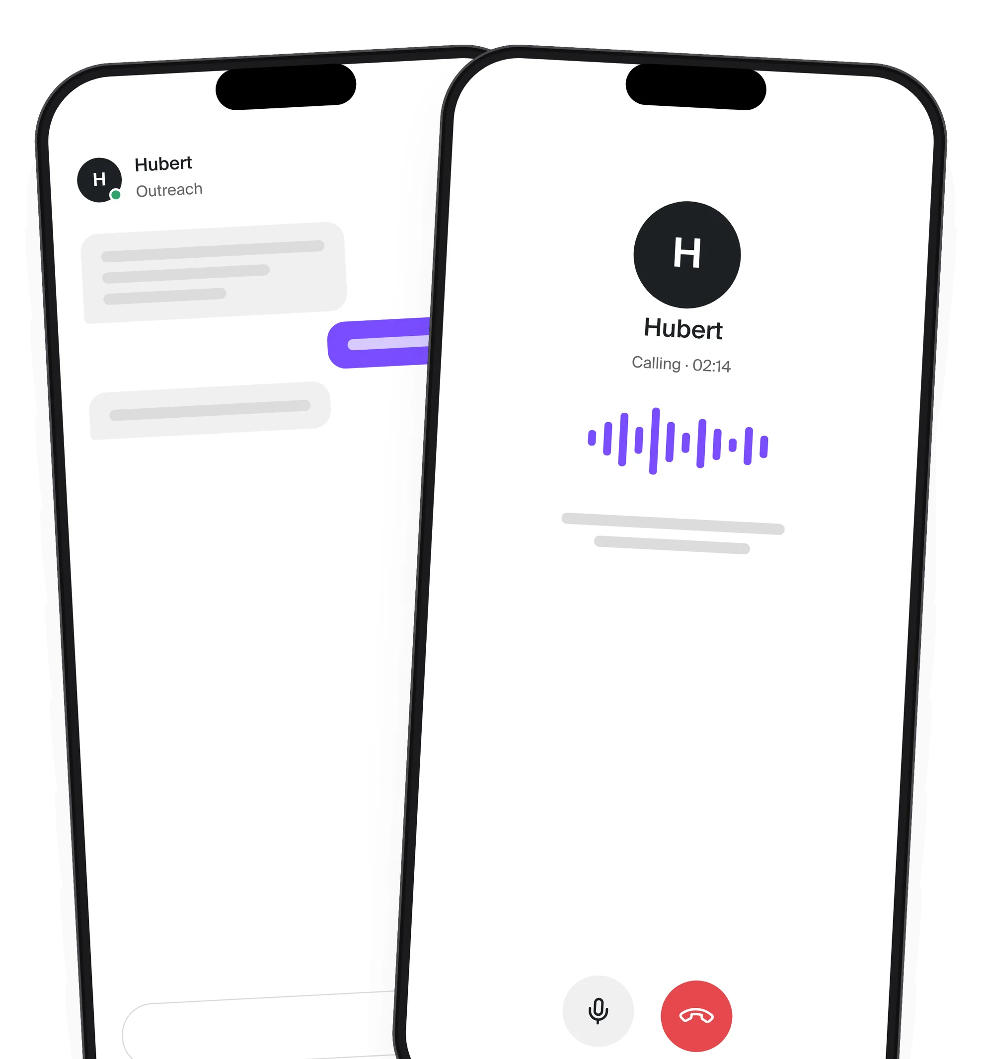 The same outreach by text chat and by voice call