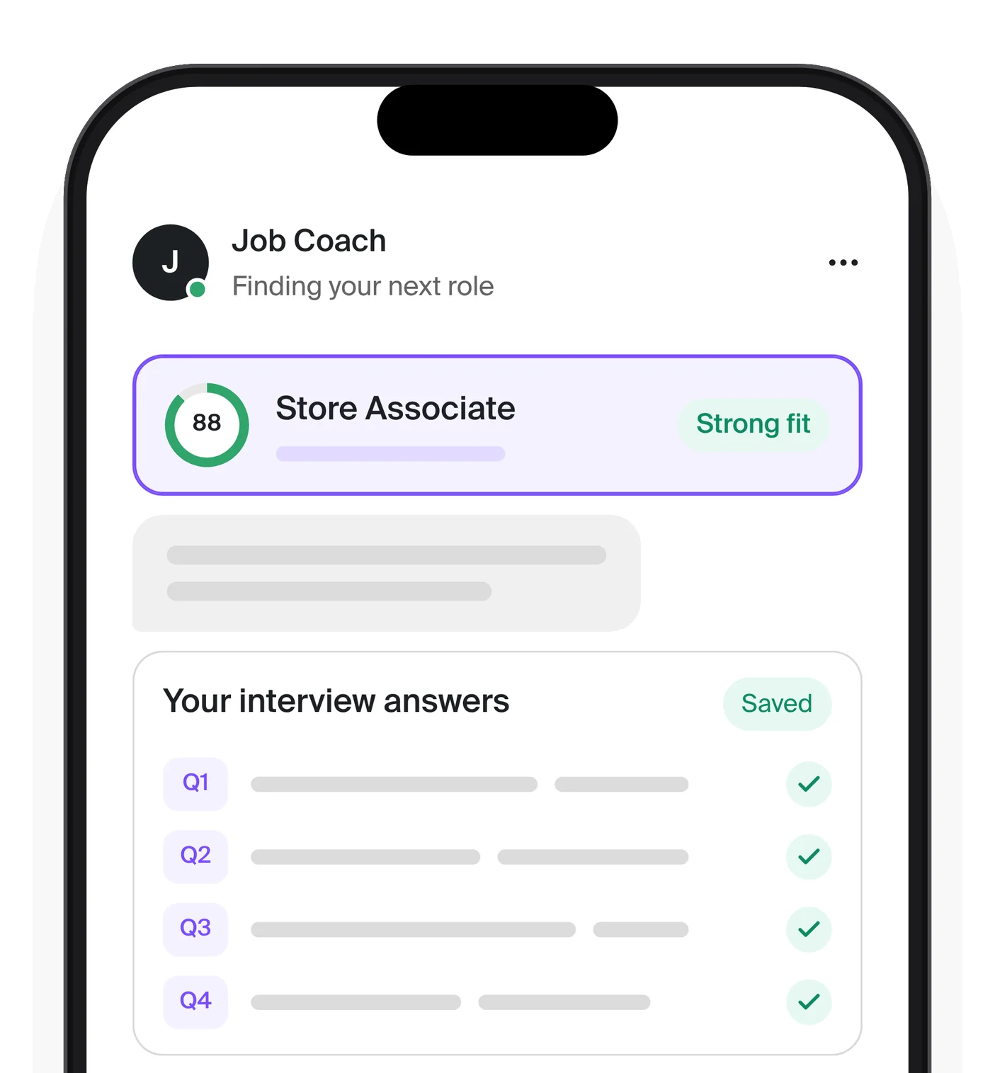 Saved interview answers reused to apply for another role