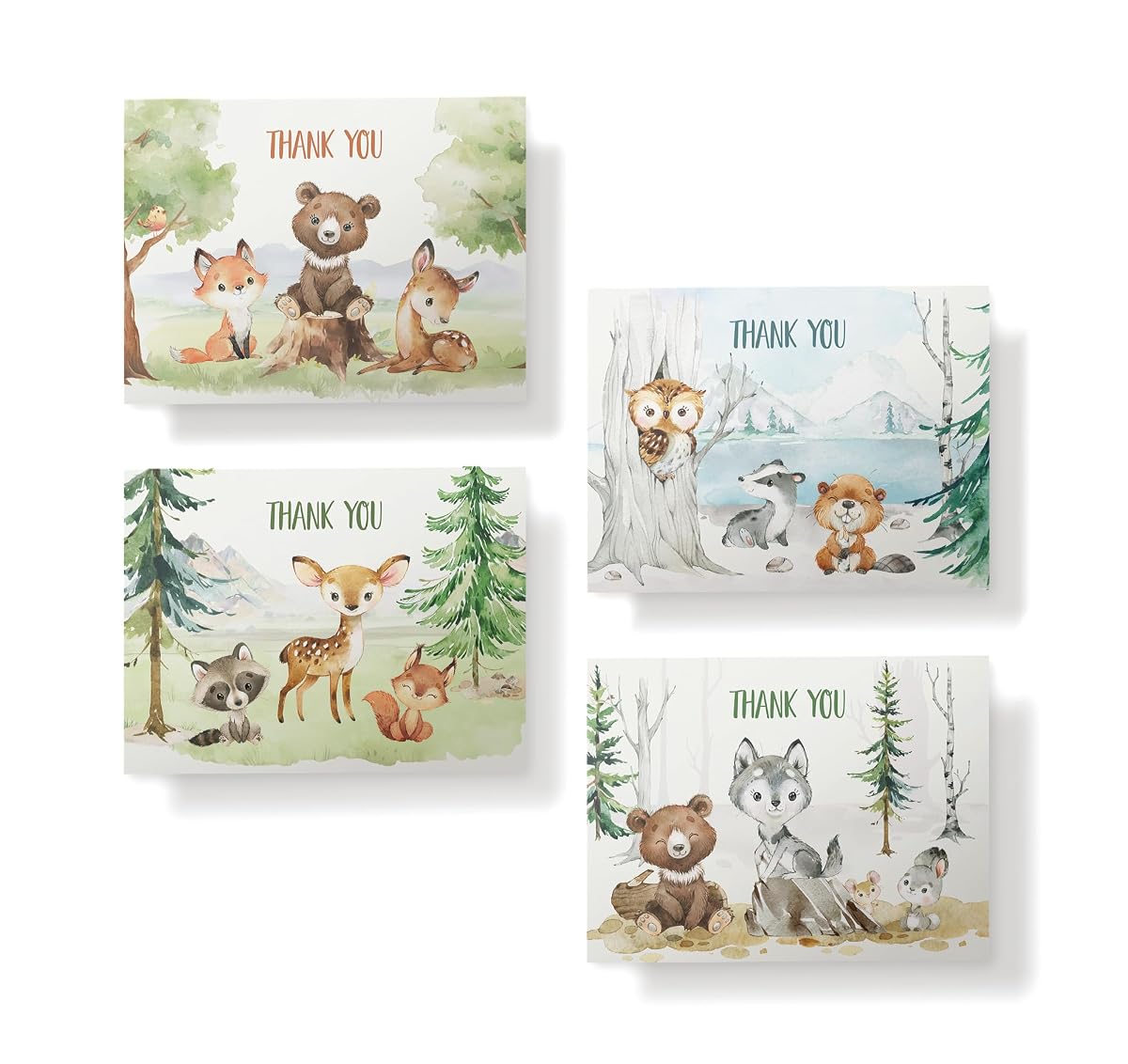 Woodland Animals Baby Shower Thank You Cards