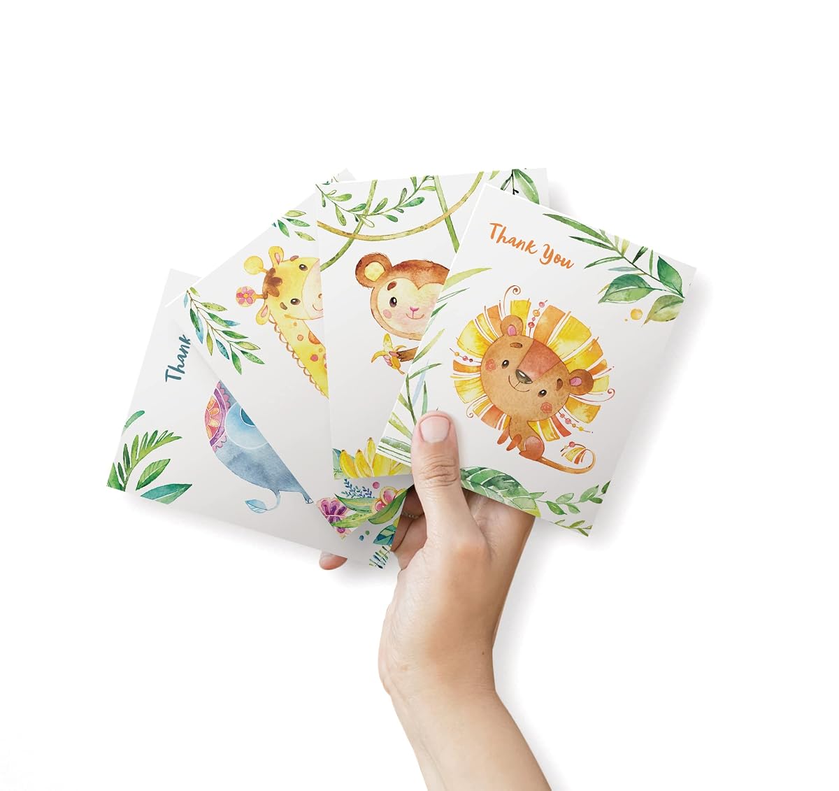 Another view of the Jungle Safari Baby Shower Thank You Cards