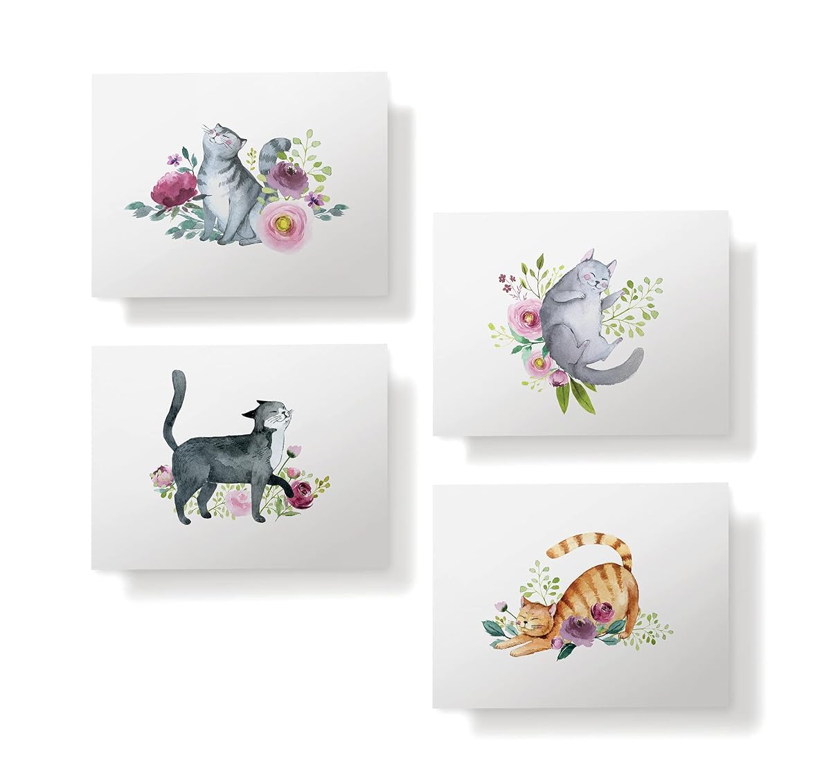 Playful Cats Watercolor Cards